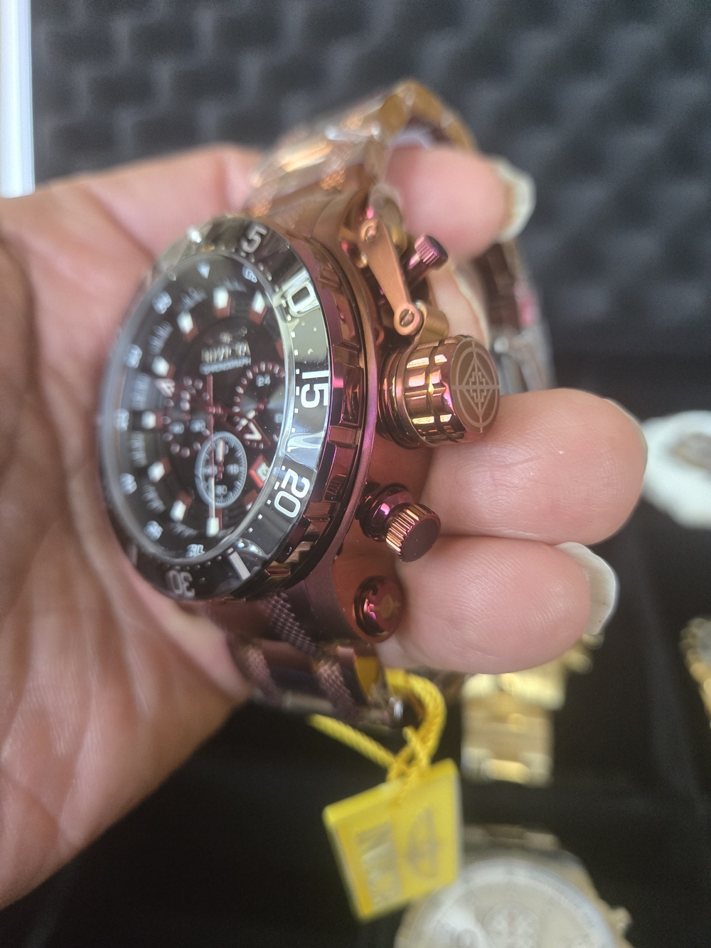 Invicta Rose Gold and Black Chronograph Dive Watch - Picture 2 of 4